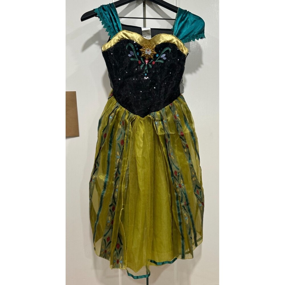 Disney Frozen Anna Coronation Dress Costume Girls 7-8 Disguise Princess